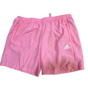 Adidas Aeroready Pink Athletic Shorts Women's 2XL Zip Pockets Training Running
